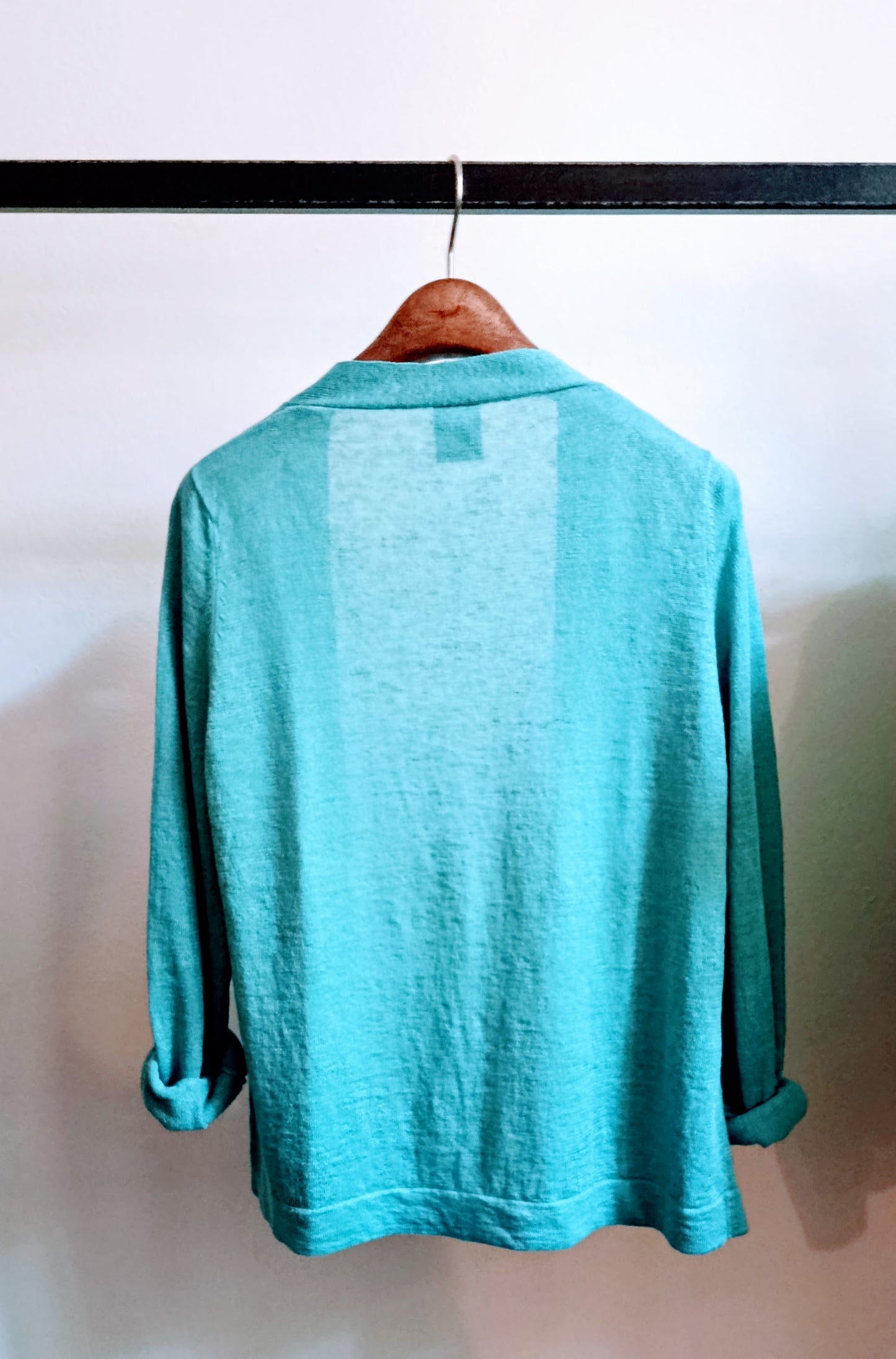 cardigan "sciuretto" - lino - acquamarina