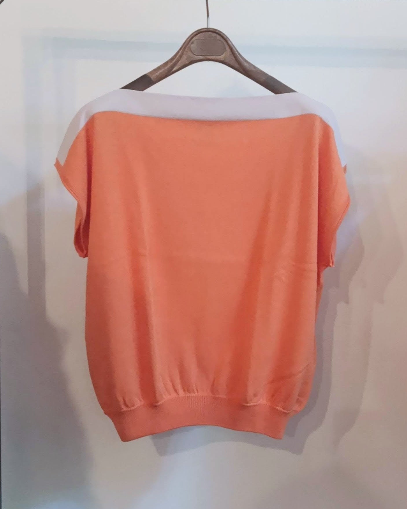 maglia barchetta - arancio+rosa antico