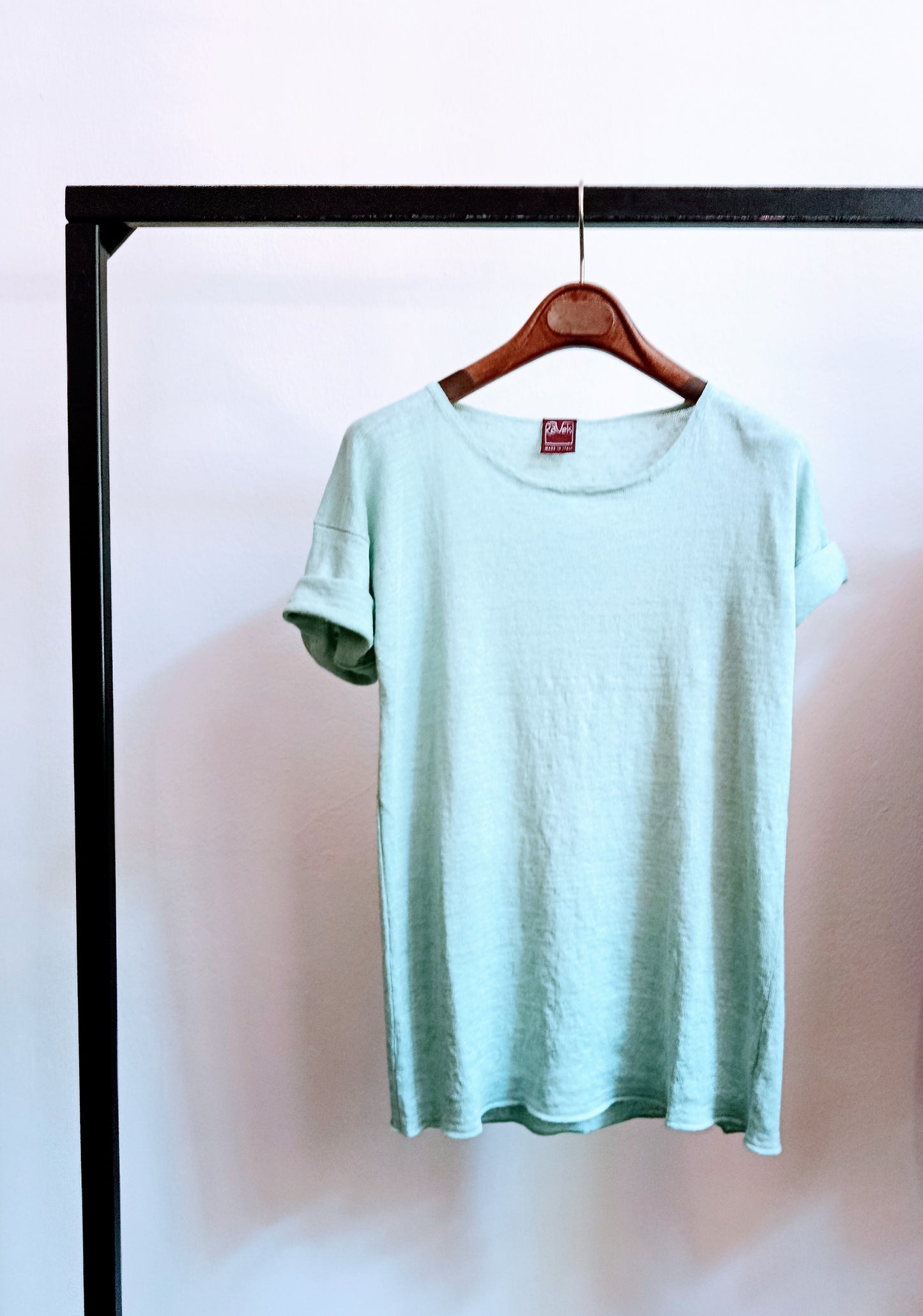 t-shirt lino - acquamarina