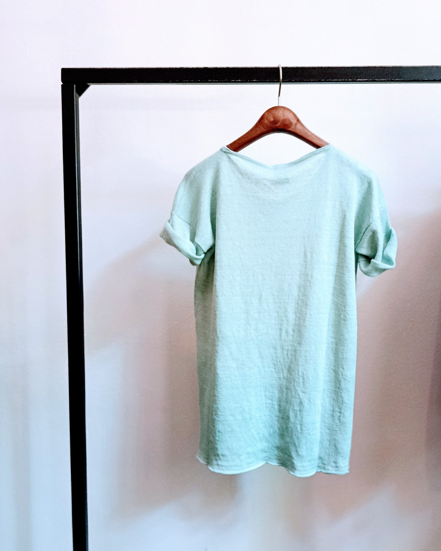 t-shirt lino - acquamarina