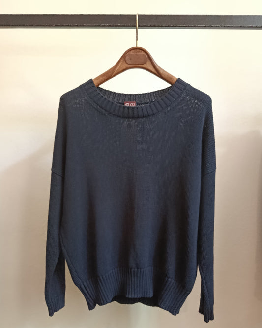 girocollo - cotone fin.5 - BLU