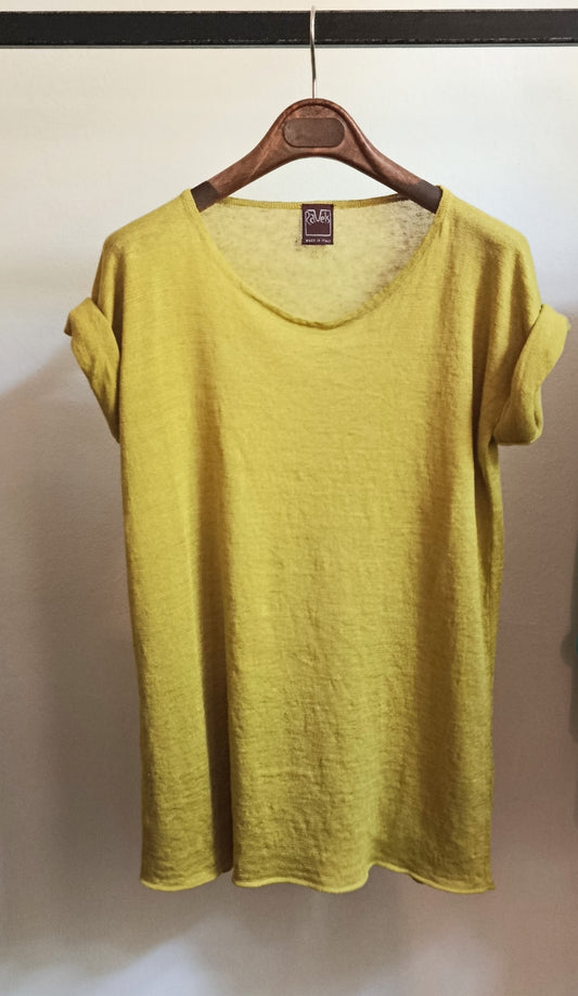 t-shirt lino - giallo acido