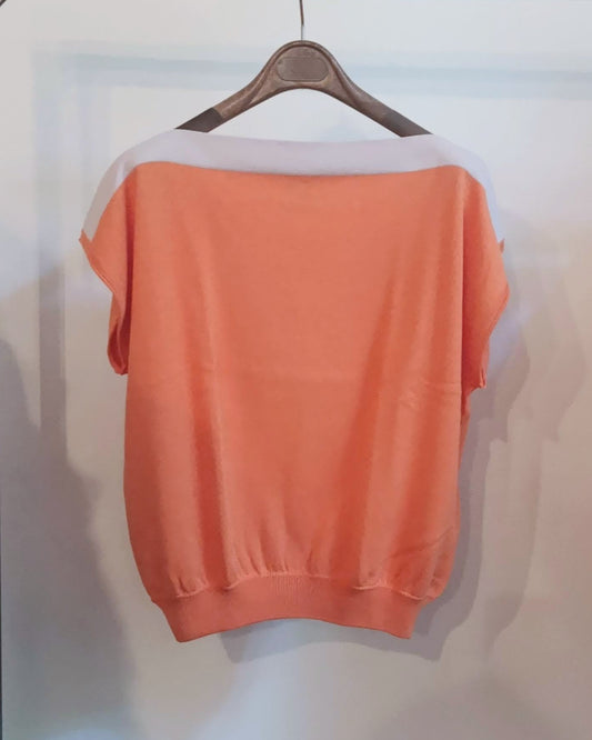 maglia barchetta - arancio+rosa antico