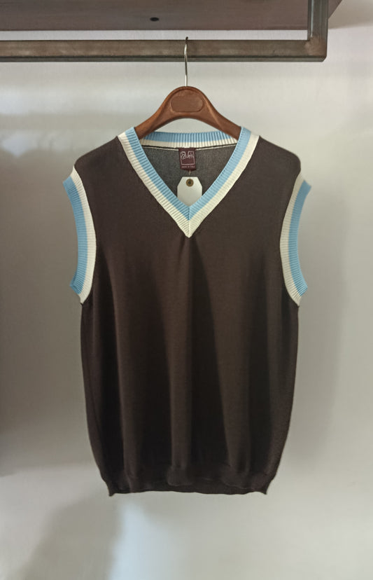 Nonna gilet castagna/panna/cielo